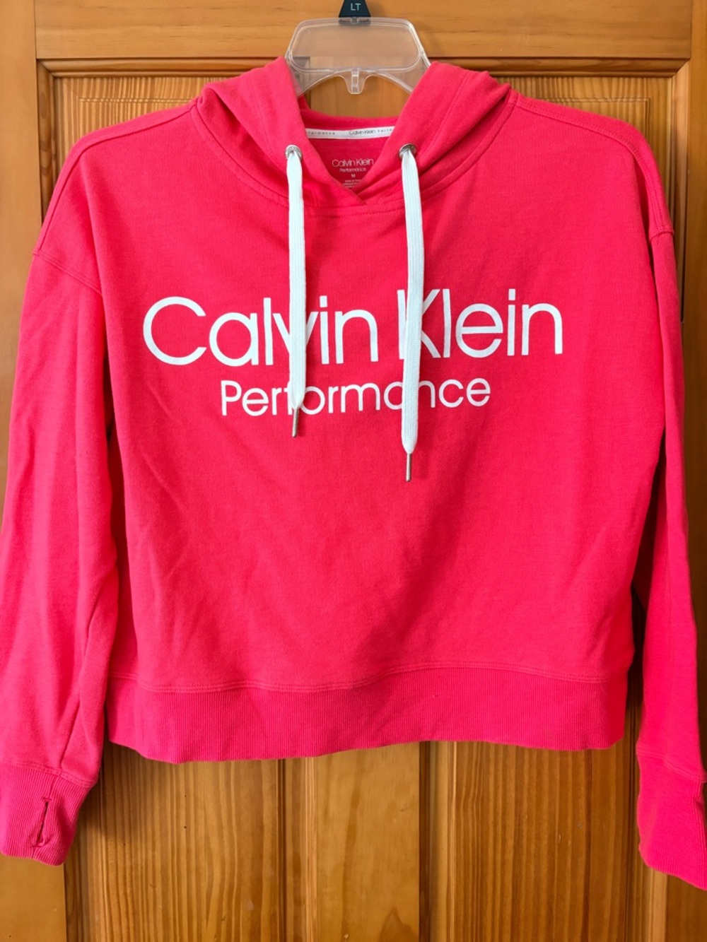 Calvin Klein Hot Pink Performance Hoodie with White Logo